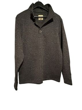 Red Head Brand Co. Men's Dark Gray Quarter-Button Knit Sweater. Size L.